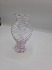 Vintage Pink Swirl Glass Vase
