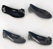 GIRLS BACK TO SCHOOL WORK SLIP ON BOW JELLY BALLERINA LOAFER DOLLY SHOES SIZE 