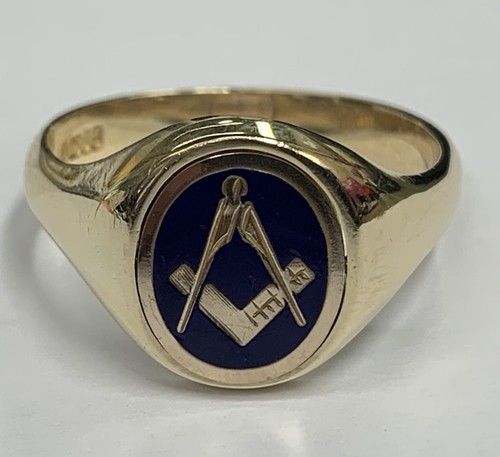 9ct yellow gold masonic swivel - gold,