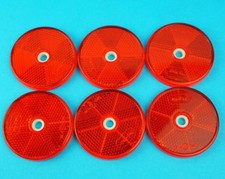 6 x RED 60mm Hi-Viz Reflectors for Driveway Gate Fence Posts & Trailer Horse Box
