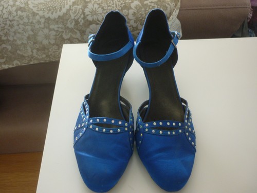 Royal blue satin - royal, shoes