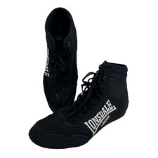 Lonsdale London Contender Boxing Shoes Boots Footwear UK Mens Size 9 Black Sport