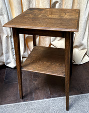 Antique Early - Mid 20th c Handmade Oak Side Table