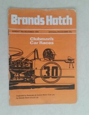BRANDS HATCH OFFICIAL PROGRAMME 19TH NOVEMBER 1978   CLUBMAN'S CAR RACES