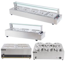 ELECTRIC BAIN MARIE 3/5 PAN 6 LARGE ROUND POTS SOUP SAUCE FOOD WARMER COMMERCIAL