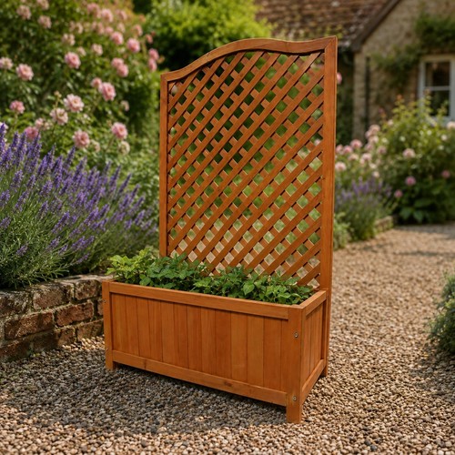 Wooden planter with - wooden,