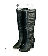 Vintage 90s Hushpuppies Knee High Leather Boots UK 5 Y2K