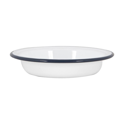 White enamel deep soup - deep, plates