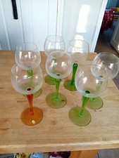 Set of 6 Czechoslovakian Green