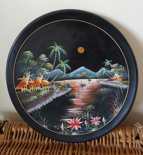 Vintage hand painted asian - hand,