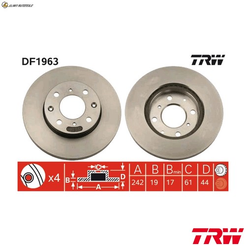 Brake discs df1963 for - 2x,