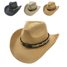 Classic Straw Cowboy Hat Men