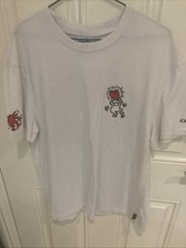 Keith haring White with prints Med T Shirt Cotton  Men’s  t shirt with art work 