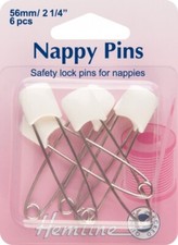 Hemline Safety Nappy Pins White
