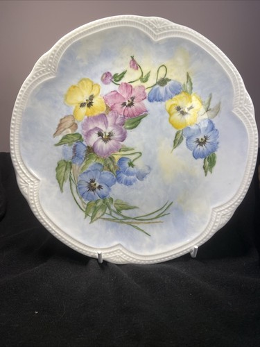 Pansies hand painted plate - hand, 20