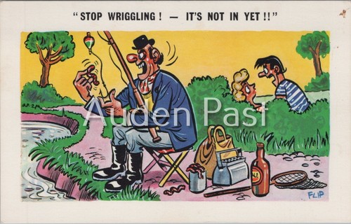 Vintage flip cartoon postcard - flip,
