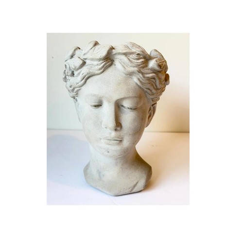 Lady head cement planter - head,