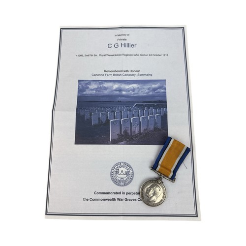Ww1 war medal - ww1, hillier