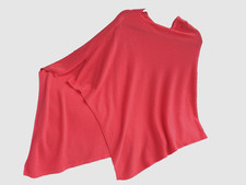 Cadenza Coral  Orange Cashmere Merino Wool Mix Poncho