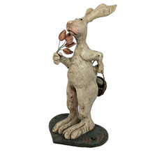 American Chestnut Ernest Loves You 1998 Folk Art Rabbit AM1002 9" Flower Basket