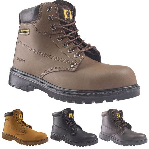 Mens leather safety boots - mens,