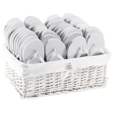 Wedding Flip Flops Party Pack - 20 pairs White Flip Flops - Including Basket