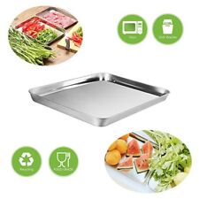 Stainless Steel Baking Tray Set Non-Stick Sheet Oven Bakeware Pans BBQ Plates UK