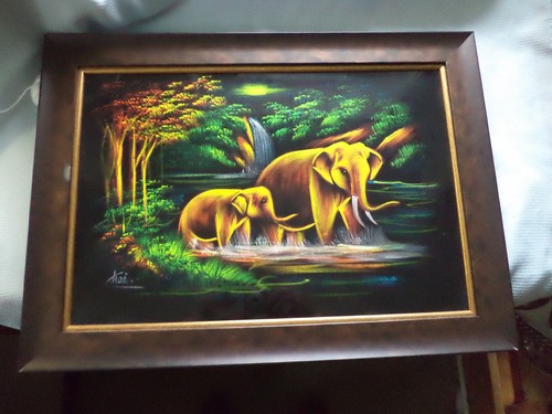 Framed hand painted thai - framed,