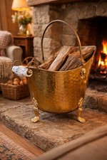 Vintage Brass Coal Bucket