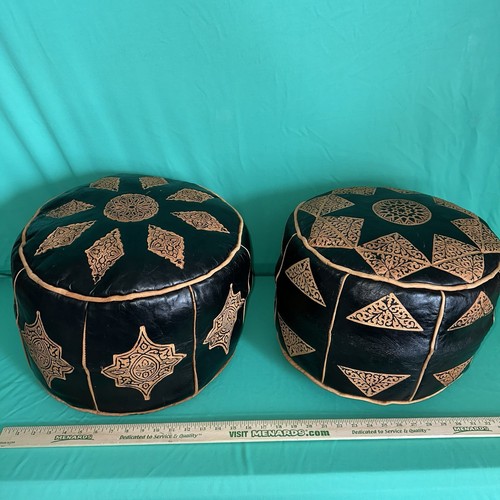 Pair moroccan leather - moroccan,