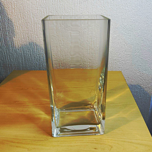 Clear rectangular glass vase - rectangular,