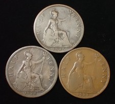 UK Half Penny 1925 , 1926 