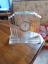 Waterford Irish Art Deco Style Mantle Clock Crystal