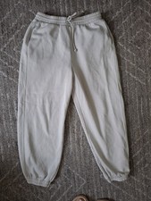 Zara Off White Cream Joggers  Size Medium Elasticated Waist &Cuffs. With Pockets
