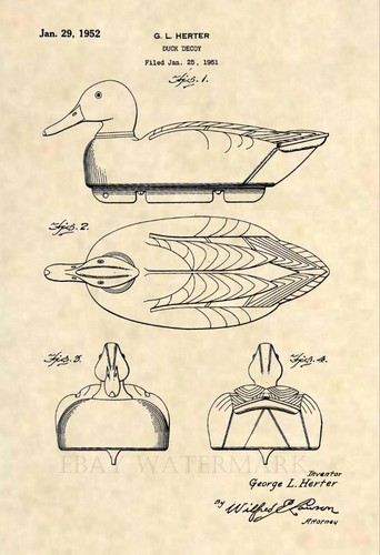 Official duck decoy patent - duck, us