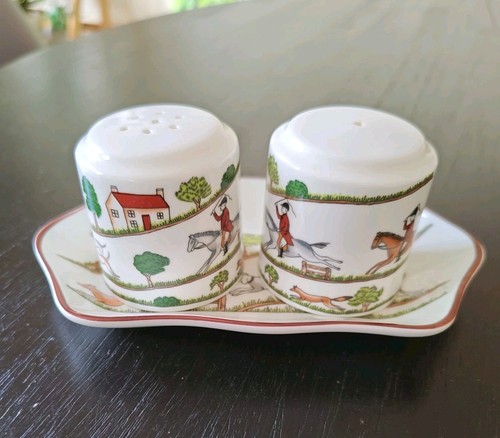 Coalport hunting scene salt - scene,
