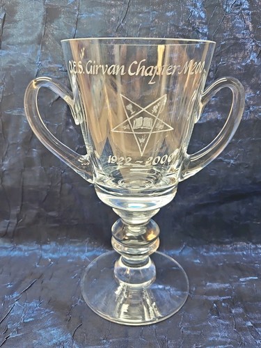 Masonic two handled glass - handled,