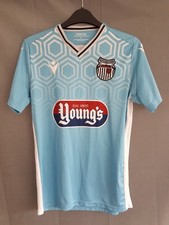 Grimsby Town Away Shirt 2021. Small Adults. Original Macron. Blue Football Top S