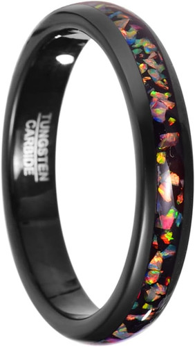 4mm 8mm black tungsten rings - 8mm,