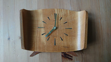 Vintage Smith Teak Mid Century Danish Bentwood Footed Mantle Clock