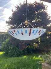 Unusual Vintage Murano/Czech Style Pendant Glass Ceiling Light Multicoloured 