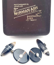 Antique banded agate cufflinks