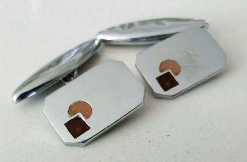 Vintage art deco cufflinks - art,