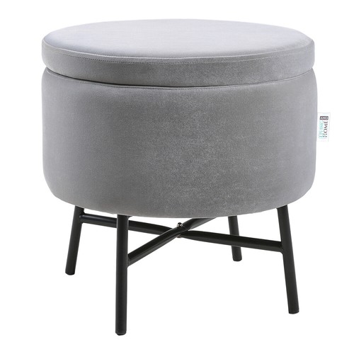 Round velvet footstool - round,