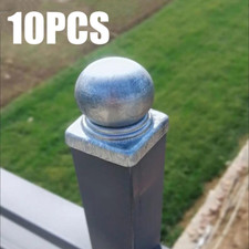 10PCS 100mm x 100mm Ball Top Square Metal Fence Gate Post Cap Caps Flange
