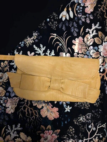 Topshop yellow leather clutch - yellow,
