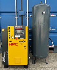 HPC / Kaeser SX6 Rotary Screw Compressor + Air Receiver, 4.0Kw, 21cfm, 8Bar!