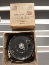 Hardy Bros LTD Antique 3 3/4 Fly Fishing Reel UNIQUA with Original Box
