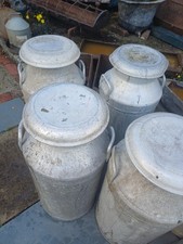 Vintage Full Size Aluminium Milk Churns 8 Available, price is for one