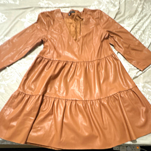 Zara brown faux - brown, a-line